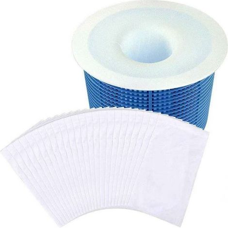 20 Chaussettes Filtrantes Pour Écumoire De Piscine, Filtres Élastiques, Filet D'Écumoire, Chaussettes Filtrantes Pour Panier D'Écumoire De Piscine, Chaussettes Filtrantes Pour Écumoire De Piscine