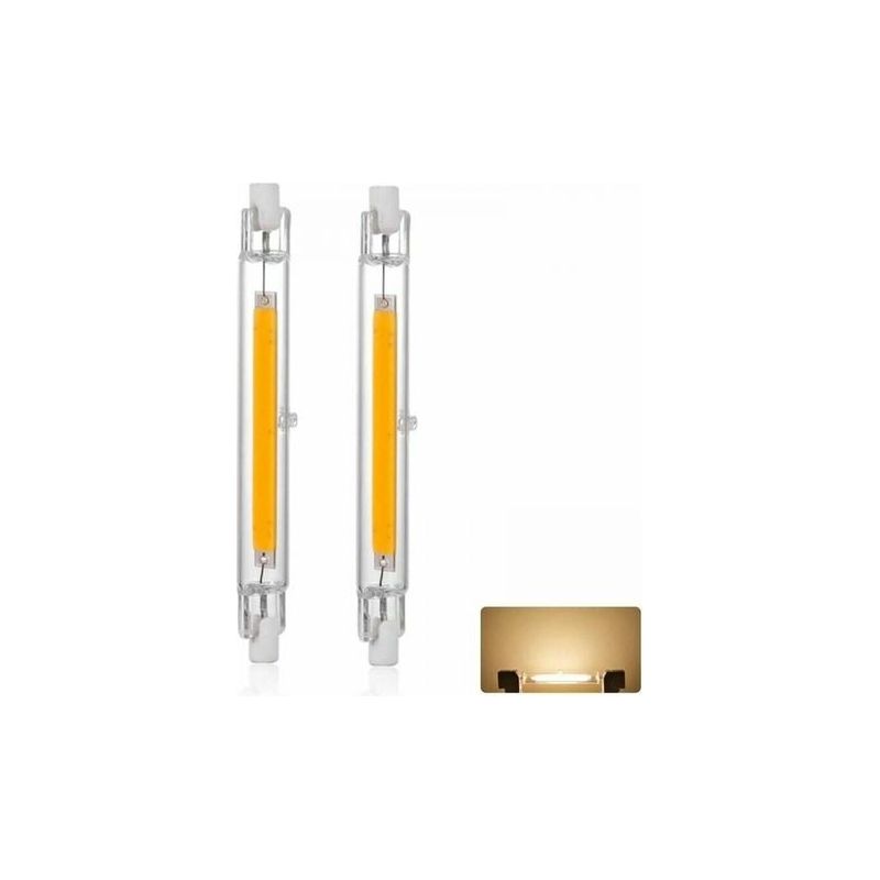 118 Mm Dimmbare R7s Led-röhre, 20 W, Warmweiß (3000 K), 3000 Lm, Linearer Ersatz Für 20-w-j118-halogenlampen, 360° Flimmerfreie Beleuchtung, R7s Ocb Led-röhren Für Flutlichtstrahler, 2er-pack