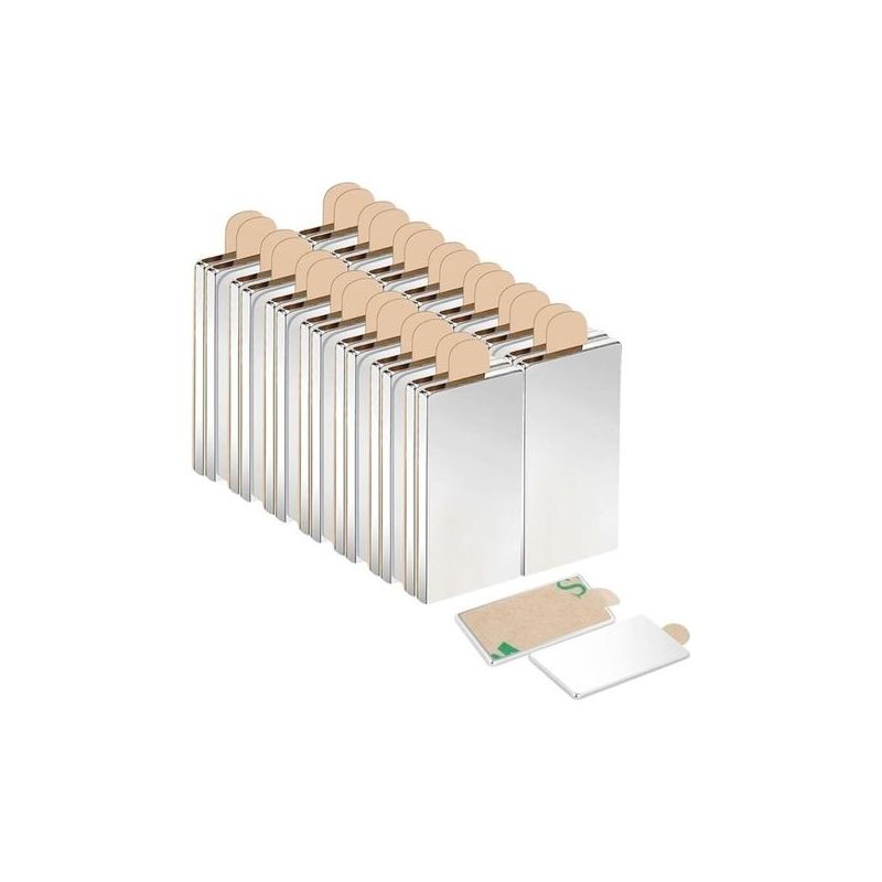 30 X Starke Haftmagnete (20 X 10 X 1 Mm) Flache, Selbstklebende Paare, Rechteckige Neodym-magnete Für Whiteboards, Kühlschränke, Küchen, Bastelarbeiten, Heimwerkerprojekte Und Fotos.