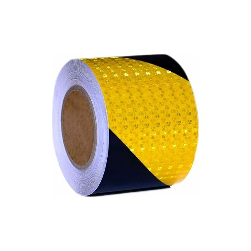Reflektierendes Warnband In Gelb Und Schwarz, 5 Cm X 25 M – Hochsichtbare Pvc-folie – Verschleißfest Und Wasserdicht – Sichtbarkeit Bei Tag Und Nacht – 5 Cm X 25 M
