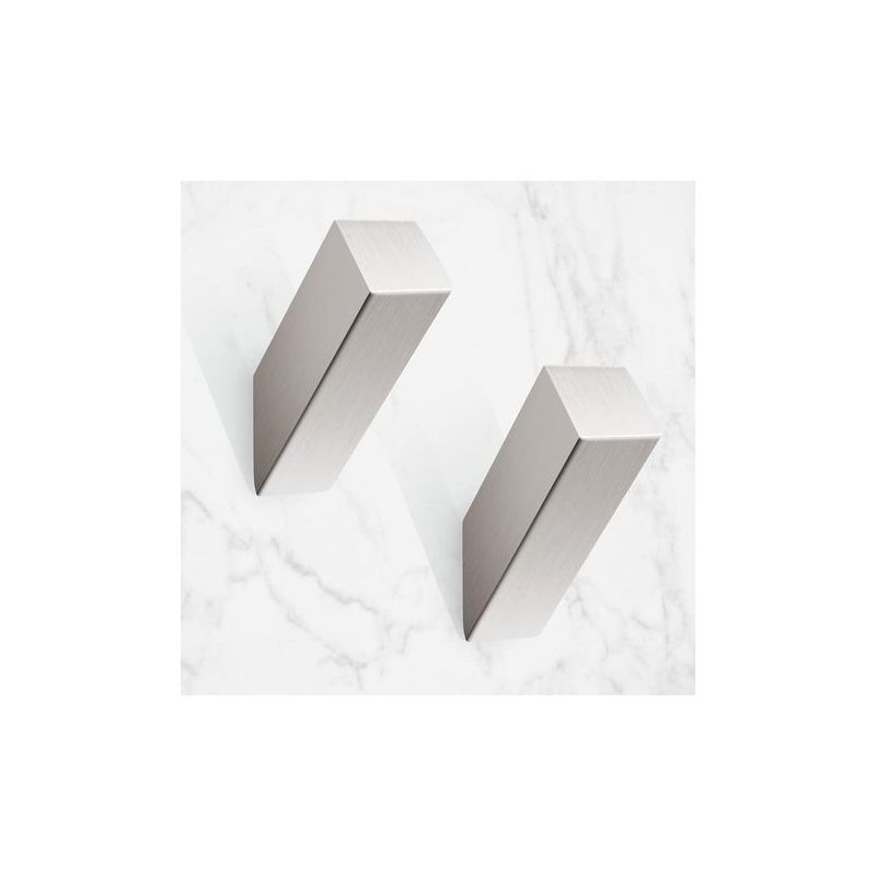 Set Mit 2 Handtuchhaken Aus Gebürstetem Nickel-edelstahl, Moderne, Robuste Wandhaken, Silberner Bademantelhaken Für Badezimmer, Wohnzimmer, Hotelstil, Wandmontage