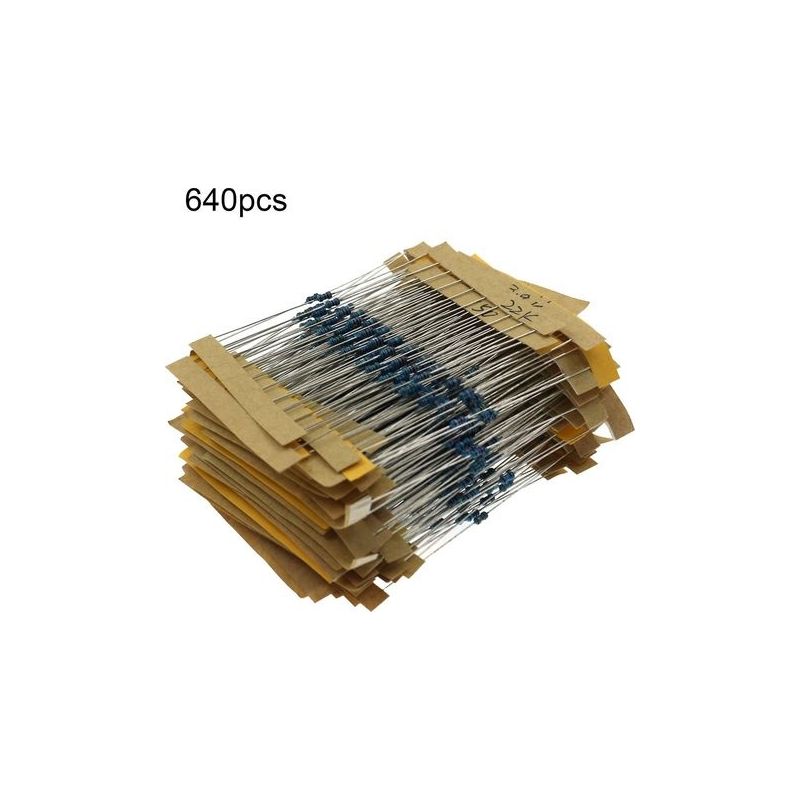 640er Widerstandssatz (1/6 W, 1 %, 1 Ω–10 Mω), Verschiedene Spezifikationen, Hochpräzise Metallfilmwiderstände Für Die Werkstatt