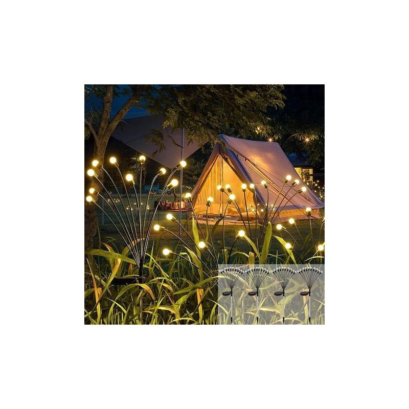 Firefly Solarleuchten, 4er-pack, 10 Led, Wasserdicht (ip65), Für Garten, Terrasse, Hof, Balkon (warmweiß)