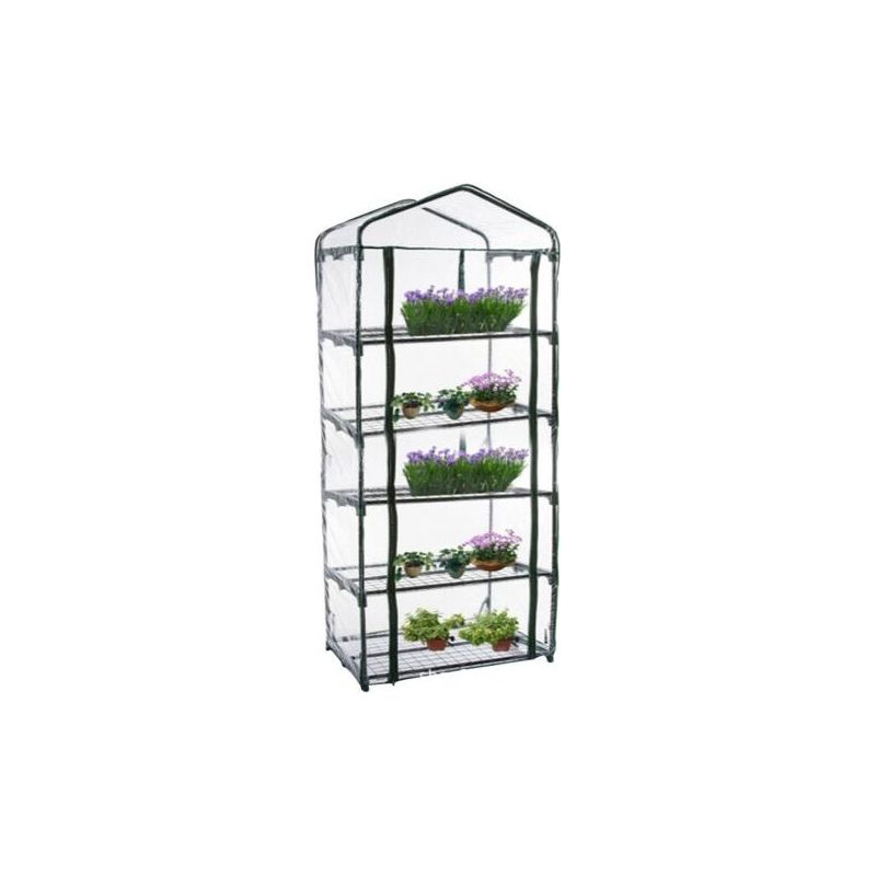 Kleines, Einstöckiges Gewächshaus Mit Pvc-kunststoffabdeckung, Tragbares Außengewächshaus Für Setzlinge Und Blumen, 3-stöckig, Rahmenlos (69 X 49 X 187 Cm)