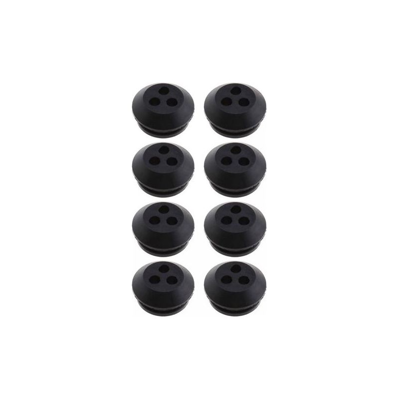 Satz Mit 8 Schwarzen Gummi-kraftstofftankdichtungen Mit 3 Löchern, Lochdurchmesser 5 Mm, Zum Austausch In Laubbläsern, Freischneidern Und Rasenmähern.