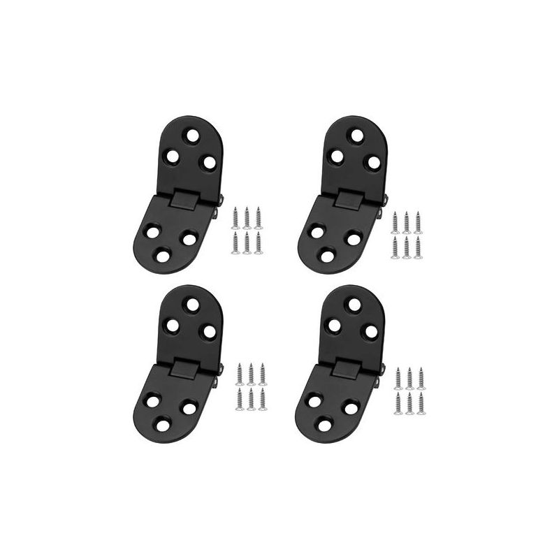 Schwarze Scharniere, 4 Stück, 180°-klappscharniere, Klappscharniere Für Klapptische, Schränke, Kleiderschränke, Holzkisten, Haushaltswaren, Möbel