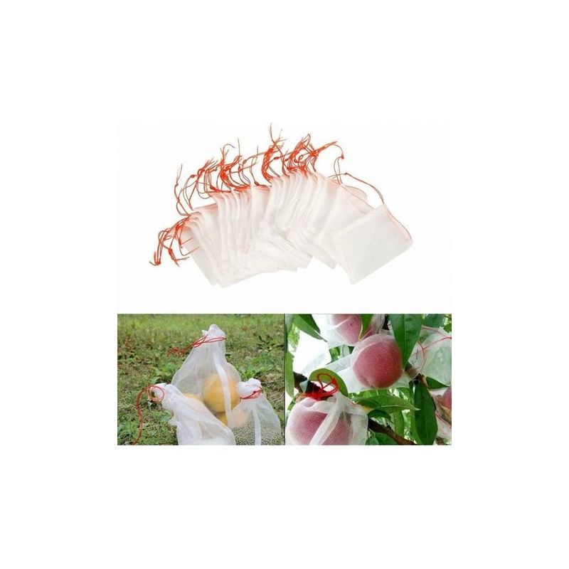 100er-pack Insektennetzsäcke, Nylon-gartenschutznetze, Wiederverwendbare Obst- Und Pflanzenschutzsäcke, Vogelsichere Traubensäcke Mit Kordelzug (15 X 10 Cm)