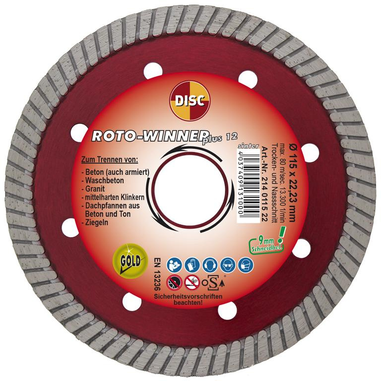 Dia-ts Roto-winner Plus 12 115 9 Mm Belaghöhe, Gesintert