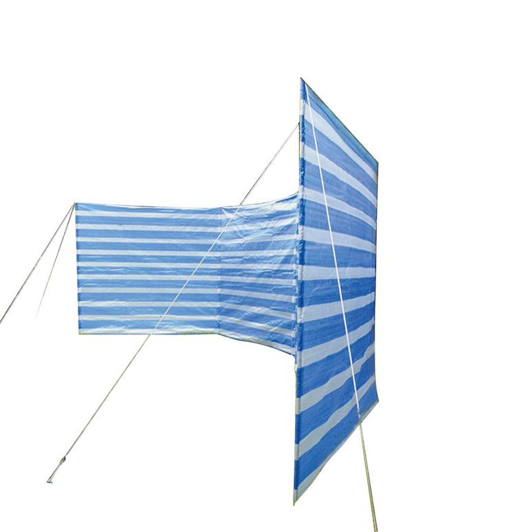Windschutz, Pe-gewebe 4x1,35 M 3-tlg, Blau/weiß Gestreift