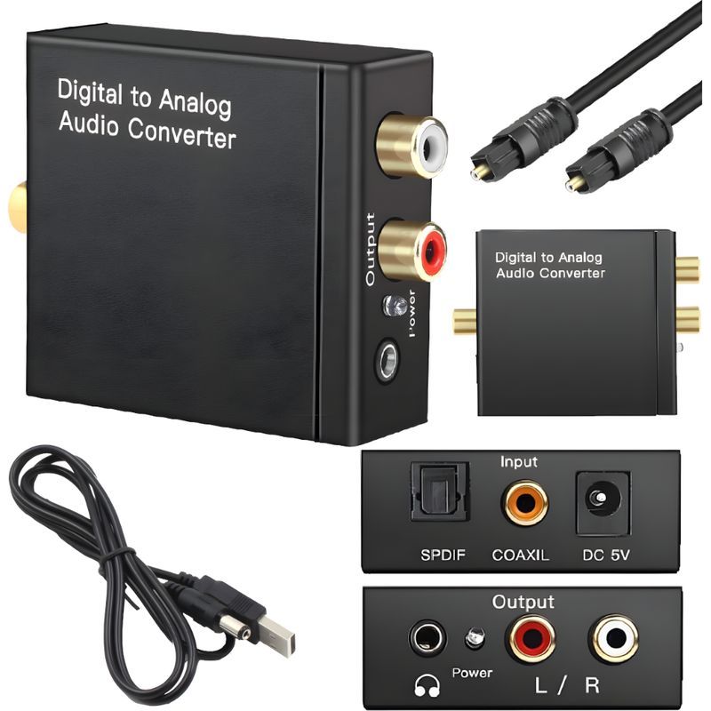 Toslink-koaxial-zu-analog-l/r-audiowandler + 3,5-mm-klinkenbuchse