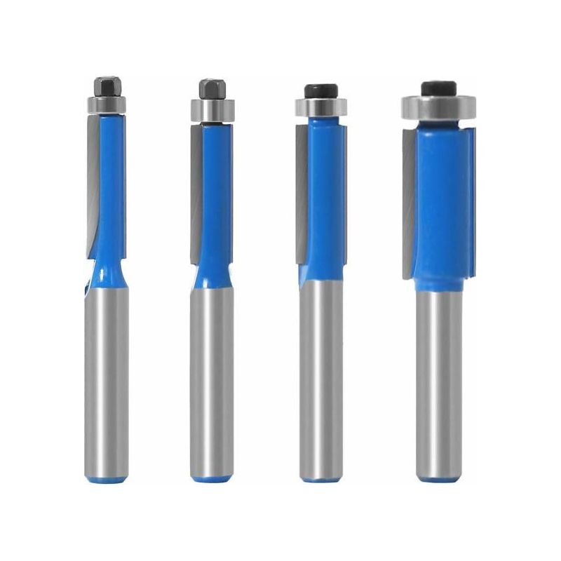 Ecleanfy - Kopierfräser - Aimoonsa - 4er-pack, 8 Mm - Schaft-ø 8 Mm - Schnitthöhe 25 Mm - Durchmesser 6,35/7,96/9,52/12,7 Mm