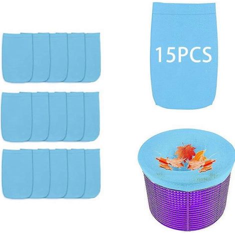 Lot De 15 Sacs Filtrants Pour Skimmer De Piscine, Adaptés Aux Piscines Hors Sol Et Enterrées, Sacs Filtrants À Mailles Fines Qui Retiennent Les Débris, Les Feuilles Et Les Écumes.