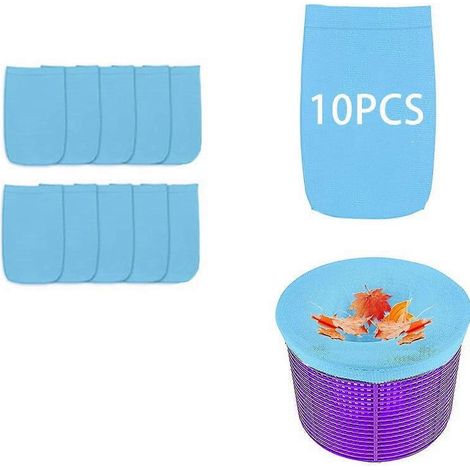 Lot De 10 Sacs Filtrants Pour Skimmer De Piscine, Adaptés Aux Piscines Hors Sol Et Enterrées. Ces Sacs À Mailles Fines Retiennent Efficacement Les Débris Et Les Feuilles.