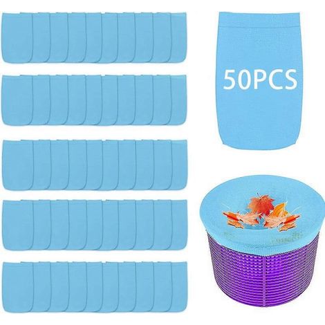 Lot De 50 Sacs Filtrants Pour Skimmer De Piscine, Adaptés Aux Piscines Hors Sol Et Enterrées, Sacs Filtrants À Mailles Fines Qui Retiennent Les Débris Et Les Feuilles.