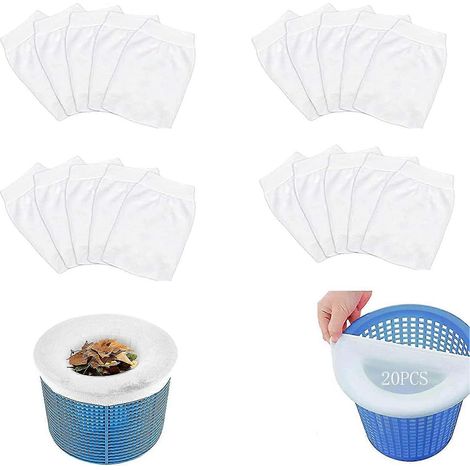 Écumoires De Piscine, Paquet De 20 Sacs Filtrants Pour Écumoire De Piscine, Utilisés Pour Piéger Les Feuilles Dans La Piscine Et La Garder Propre.
