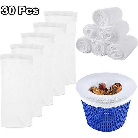 Lot De 50 Sacs Filtrants Pour Skimmer De Piscine, Sacs Filtrants Pour Le Nettoyage De La Piscine, Adaptés Aux Paniers De Skimmer, 20 Sacs Au Total.