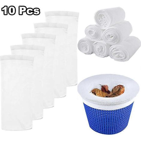 Lot De 50 Sacs Filtrants Pour Skimmer De Piscine, Sacs De Nettoyage Pour Piscine, Adaptés Aux Paniers De Skimmer, Lot De 10