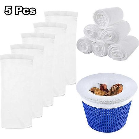 Lot De 50 Sacs Filtrants Pour Skimmer De Piscine, Sacs De Nettoyage Pour Piscine, Adaptés Aux Paniers De Skimmer (5 Sacs Par Paquet)