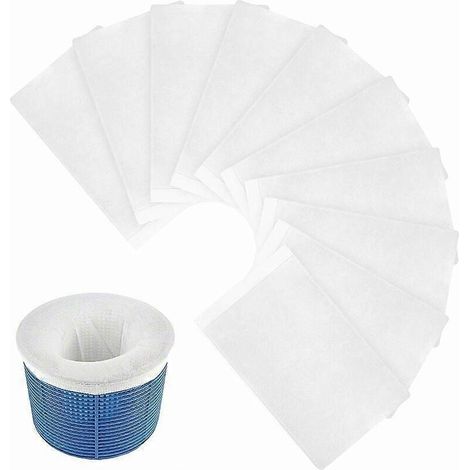 Filtre À Skimmer Jetable, Idéal Pour Les Skimmers De Piscine Et De Spa, Le Nettoyage De La Piscine Et L'Élimination Des Poils De Chien. Lot De 10.