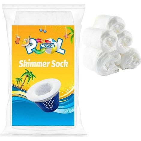 Chaussettes Filtrantes Pour Piscine, Chaussettes Filtrantes Pour Skimmer De Piscine, Chaussettes Filtrantes Pour Le Nettoyage De Piscine (paquet De 40)