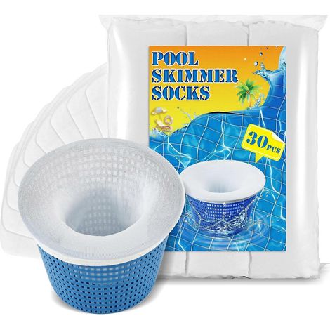 Lot De 30 Manchons De Filtre Pour Skimmer De Piscine, Doublures De Panier De Filtre À Mailles Ultra-fines Réutilisables, Adaptées Aux Piscines Hors Sol Et Enterrées.