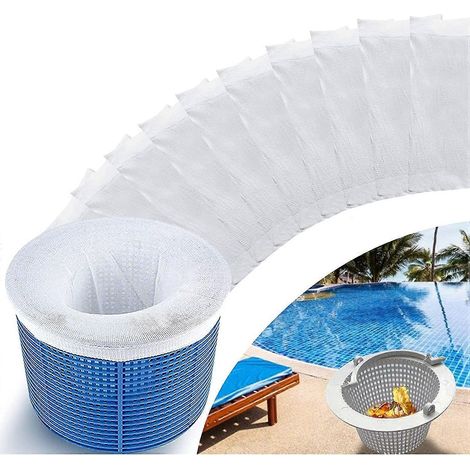 Lot De 10 Sacs Filtrants Pour Skimmer De Piscine, Sacs Filtrants, Sacs/filets/couvertures De Protection Parfaits Pour Protéger Vos Piscines Hors Sol Ou Enterrées
