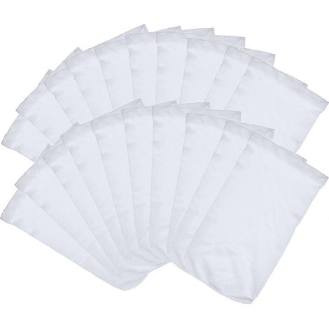 Ensemble De 20 Filtres À Skimmer Pour Piscine, Neuf (modèle 2025), En Nylon Et Tissu Résistants Et Élastiques, Adapté Aux Piscines, Blanc.