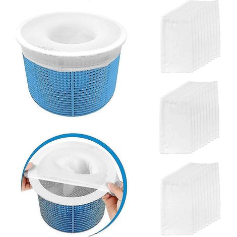 Lot De 30 Sacs Filtrants À Mailles Fines Pour Skimmer De Piscine, Housses De Protection Résistantes Pour Écrans De Filtre.