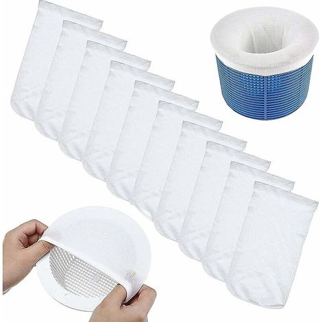 Panier De Filtre Pour Écumoire De Piscine, Paquet De 10, Sac Filtrant Pour Débris De Piscine, Maille Ultra-fine, À Utiliser Dans Les Paniers De Filtre Pour Écumoire De Piscine.