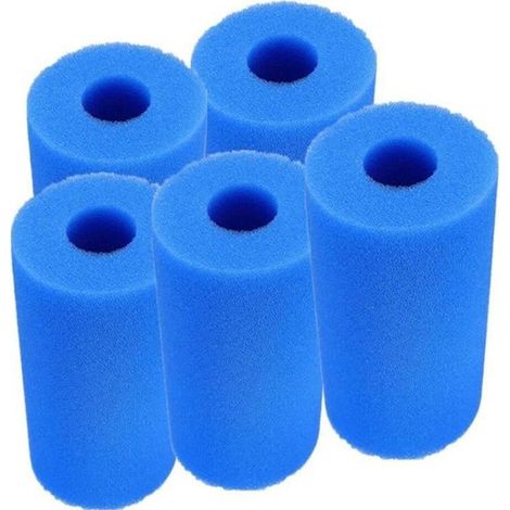 Filtre Lavable Pour Piscine Intex Type A - Lot De 5 - Eponge Cartouche Mousse - Bleu-ywey