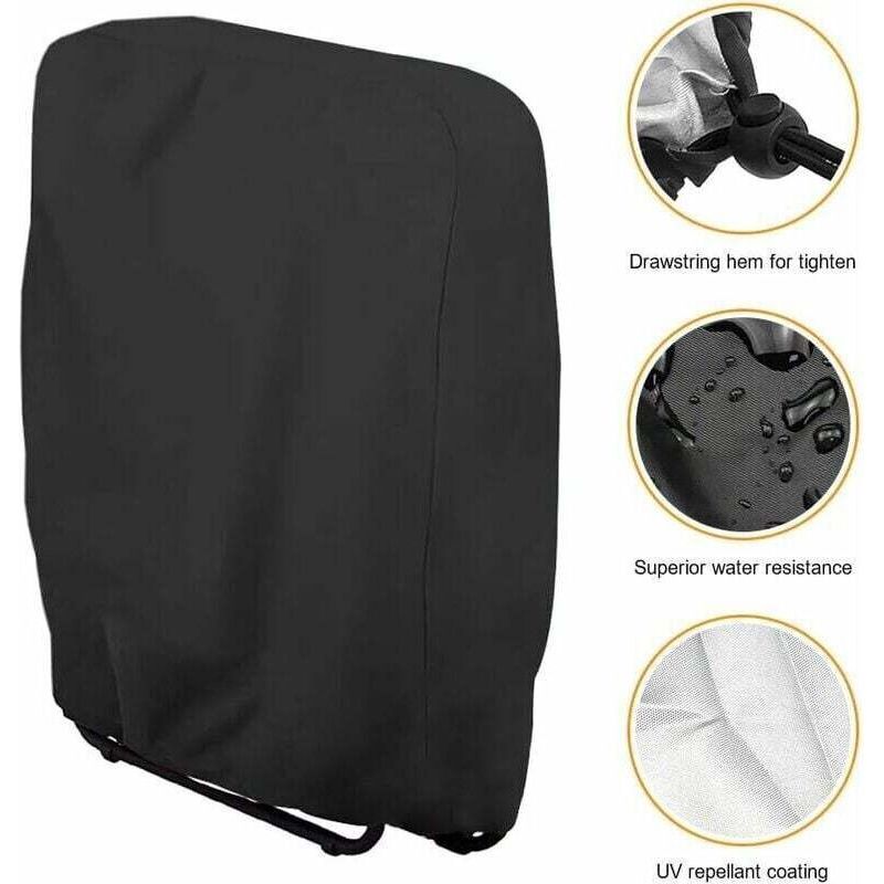 Faltbare Sonnenliegenabdeckung, Gartenliegenabdeckung, Staubdicht, Wasserdicht, Uv-beständig, 210d Oxford-gewebe, Gartenliegenabdeckung, L 71 × H 110 Cm (schwarz)