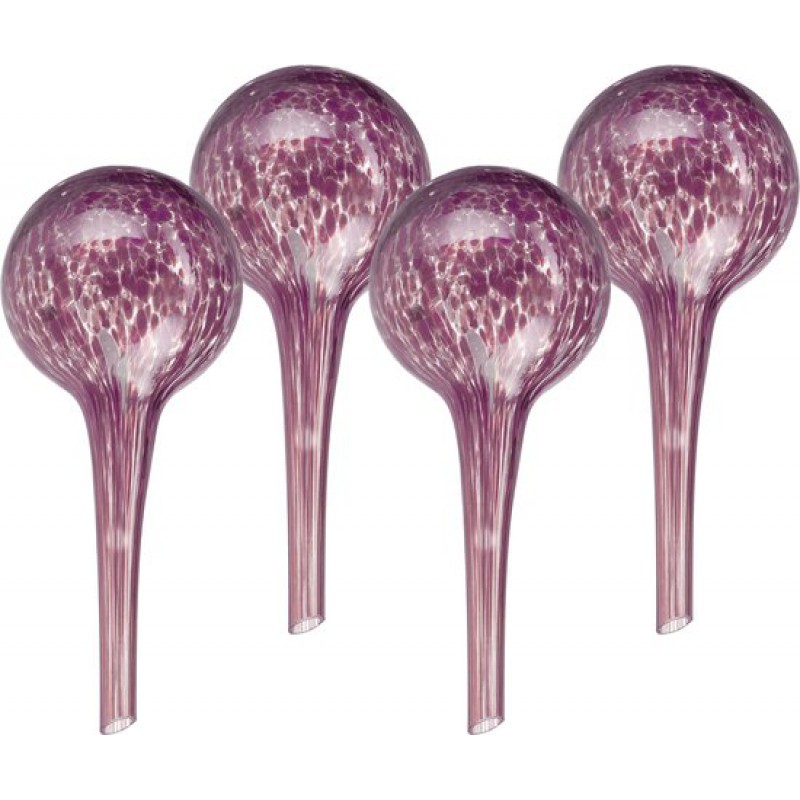 Tropfbewässerung – 4er-set – Glas – Ø 6 Cm – Für Zimmerpflanzen – Bewässerungssystem – Lila