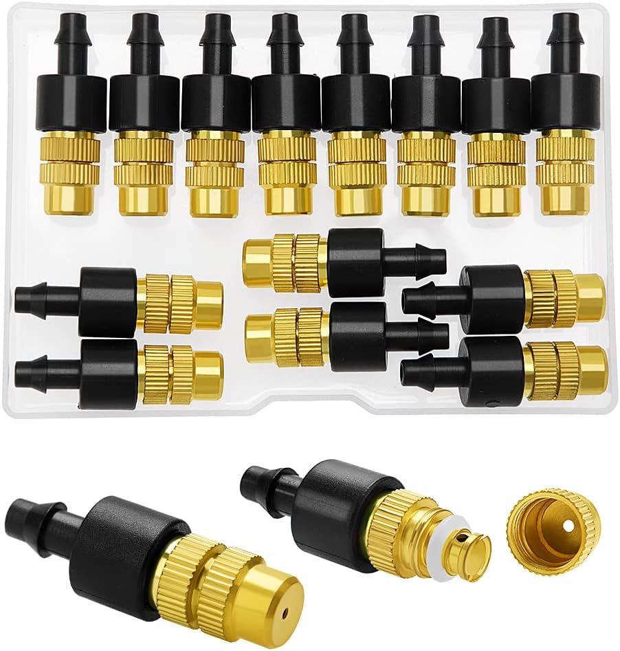 Sprühdüse – 15er-pack – Messing – Einstellbare Durchflussmenge – Gewächshaus Und Garten – 0,6 Bis 1,2 M