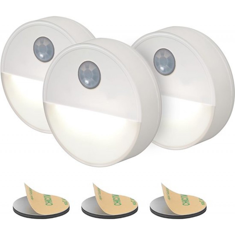 Nachtlicht Mit Bewegungsmelder, 3er-set, Batteriebetriebene Led-nachtlichter, Bewegungsaktivierte Beleuchtung, Ideal Für Schränke Und Badezimmer, Energieeffiziente Nachtlichter Für Erwachsene