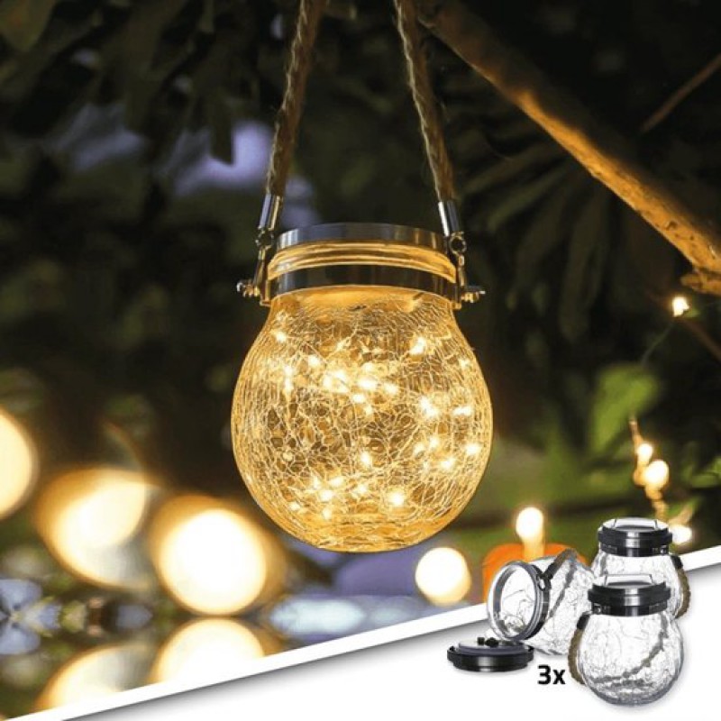 Betsy Solar-hängeleuchten Für Den Außenbereich – 3er-set – Warmweißes Licht – Gartenbeleuchtung – Solarbetriebene Außenleuchte