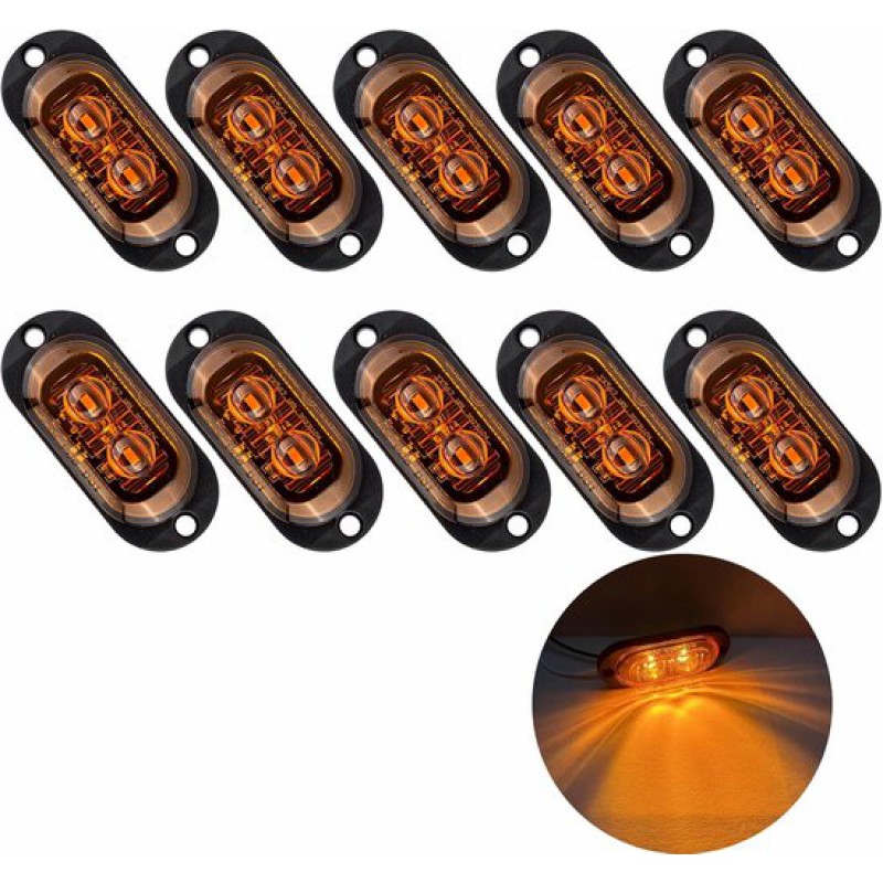 10 Led-seitenmarkierungsleuchten (je 2 Stück), 12/24v Notbeleuchtung, Led-anhängerbeleuchtung, 3000k Led-lampen, Signalleuchten Für Lkws/wohnwagen (gelb).