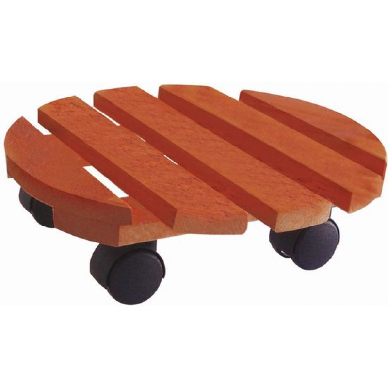 Pflanzenwagen – Holz – Rund – 30 Cm – Bis 30 Kg – Mit Mehreren Rollen Für Zimmerpflanzen
