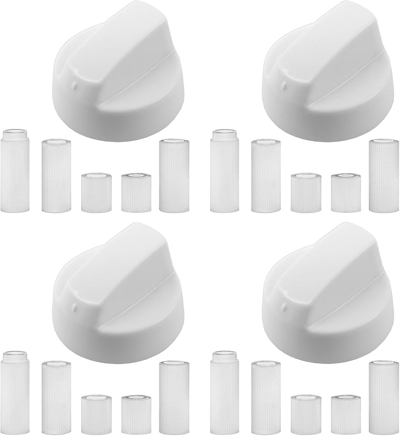 Universeller Weißer Bedienknopf Für Alle Herd- Und Kochfeldmodelle (packung Mit 1, 2, 4, 6 Oder 8 Adaptern) Packungsinhalt: 4 Stück