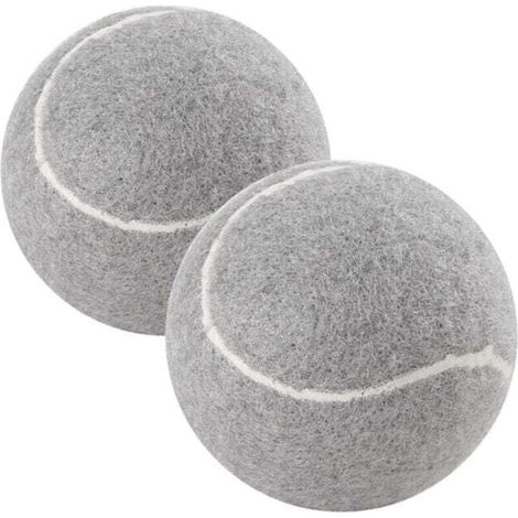 Set Mit 2 Vorgeschnittenen Tennisbällen Zum Schutz Von Möbelbeinen Und Fußböden, Mit Strapazierfähigem Filzbezug, Graue Farbe.