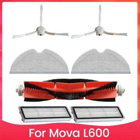 Accessoires Pour Aspirateur Robot Mova L600 : Pièces De Rechange, Brosse Principale, Filtre Hepa Et Chiffon De Nettoyage.