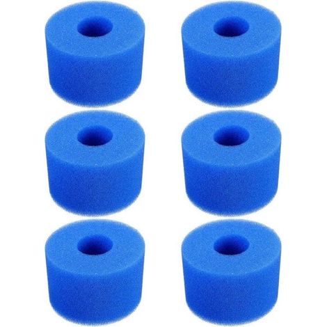 Lot De 6 Filtres Jacuzzi Type S1/vi 108x73x40 Mm Compatibles Intex Et Lay-z-spa, Éponges Cartouche Entretien