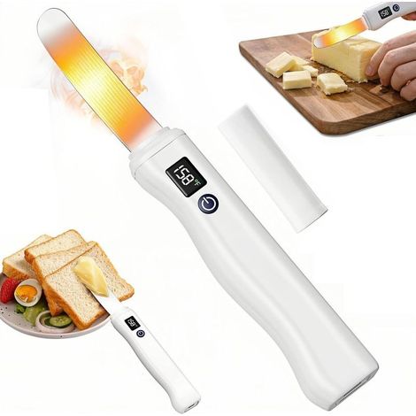 Elektrisch Beheiztes Buttermesser Mit Led-anzeige Und 2 Heizstufen (55 °c Und 70 °c), Usb-aufladbar, Ideal Für Küche, Restaurant, Picknicks Und Partys.