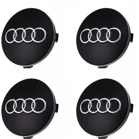 Cache Moyeux 60mm Pour Audi – Plastique Abs De Haute Qualité – Installation Rapide – Protection Contre Les Rayures
