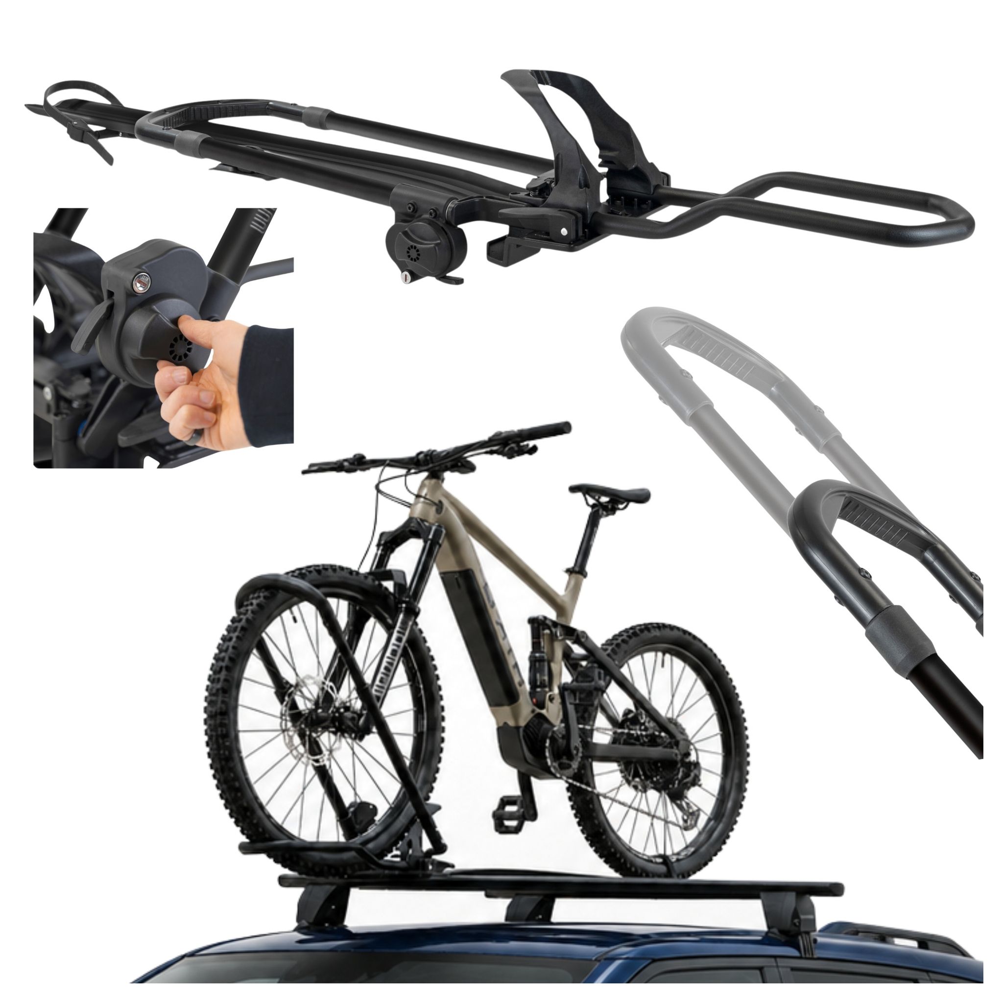 Menabo Clover Dx Dachgepäckträger Rechts Für Fatbikes Und E-bikes, Schwarz