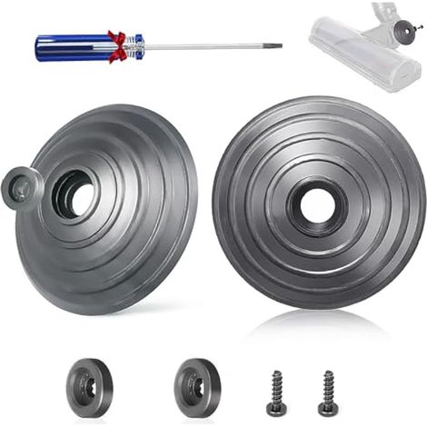 V-ball Roues Rechange Pour Dyson V6 V7 V8 V10 V12 Dc58 Dc59 Dc62 Dc72 Dc74 Sv10 Ssv12 Sv20, Accessoires Tête De Nettoyage Entraînement Direct 35w 50w, 2roues+ 2vis + 2fixations +tournevis