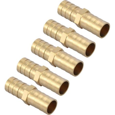 Gerader Schlauchverbinder, Zweiwege-schlauchadapter Aus Messing, Schlauchanschluss, Rohrverbinder, 6/8/10/12/14/16/20 Mm (12 Mm, 5 Stück)