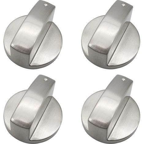 Set Mit 4 Ersatz-herdknöpfen, Silberfarbenes Metall, 6 Mm, Universeller Bedienknopf Für Herde Und Gasherde