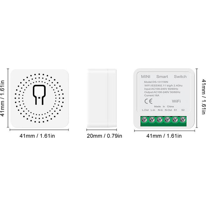 Diy Mini-wlan-smart-schalter 16a Ac100-240v 50/60hz Für Die Steuerung Der Wandbeleuchtung Im Haushalt