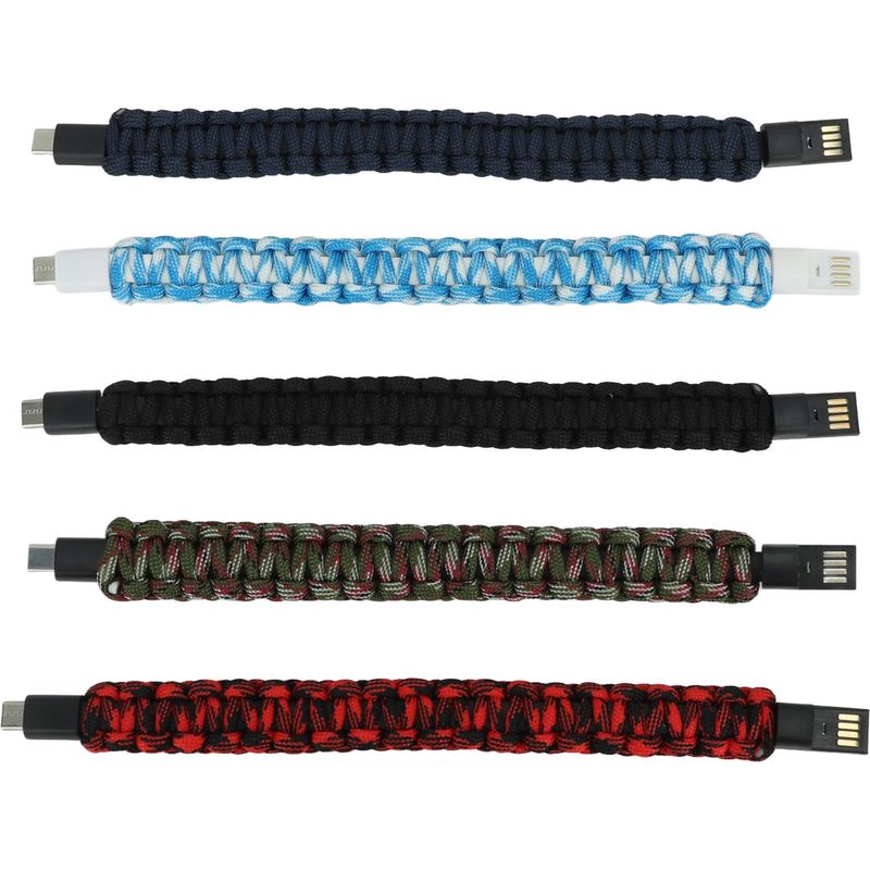 Packung Mit 5 Usb-typ-c-ladearmbändern, Geflochtenem Kabel Zur Datenübertragung, Tragbarem Zubehör Für Smartphones.