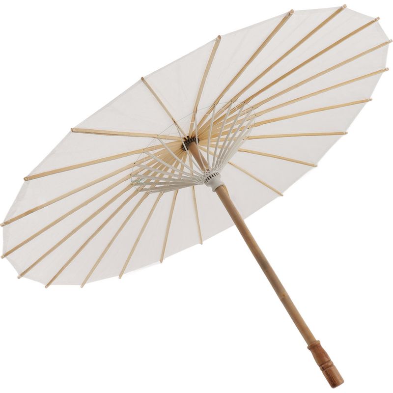 Set Mit 10 Eleganten Weißen Papierschirmen Im Chinesischen Stil, Aus Bambus Und Papier, 83 Cm, Zur Dekoration Und Für Bastelarbeiten.